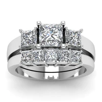 fashion women rings set simple geometric white zircon rings jewelry women accessories vintage girl gift