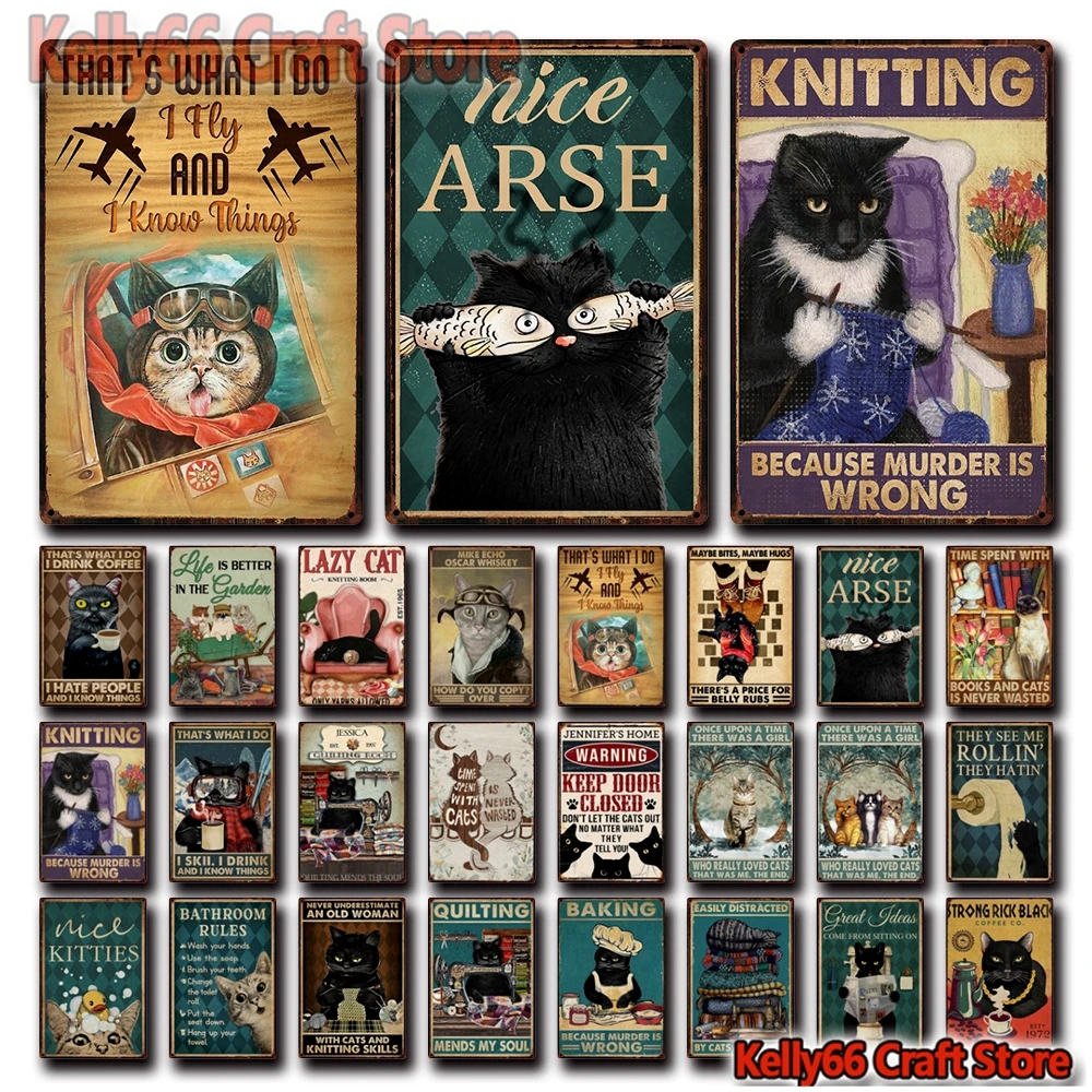 

[ Kelly66 ] Pets Nice Cats Bath Soap Life Is Better Bathroom Rule Tin Metal Sign Home Pub Bar Decor Painting 20*30 CM Size Dy211