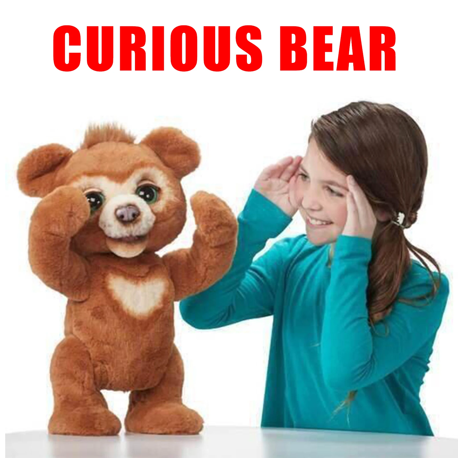 

Brinquedo de pelúcia interativo urso carregado bonito urso presentes brinquedos para meninas brinquedos para crianças 24cm
