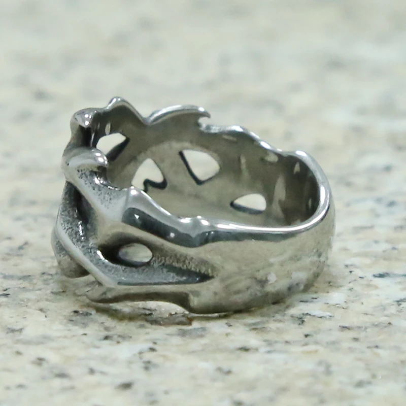 Punk Hollow Ring Silver Unisex Nail Ring Hip Hop Style_voghion.com