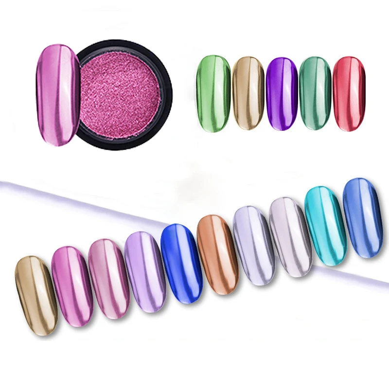 Блестящая Роза Мерцающая жемчужная пигментная Пыль для дизайна ногтей украшение