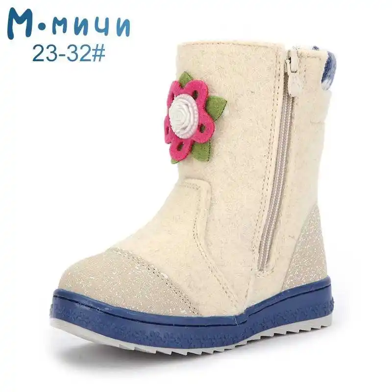 MMNUN/войлочные сапоги для девочек обувь зимняя зимние детская Размер 23 32