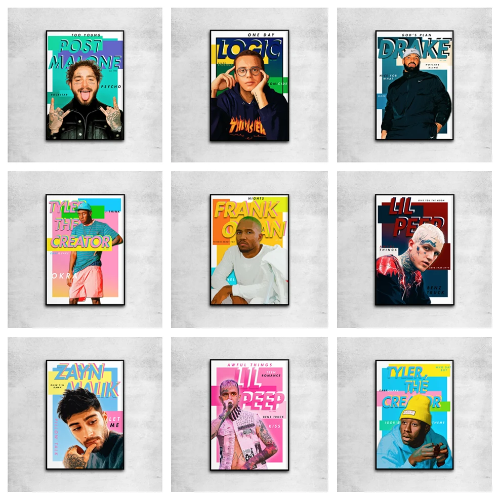 Настенная картина в стиле хип-хоп настенный постер рэпера Канье Уэста музыки