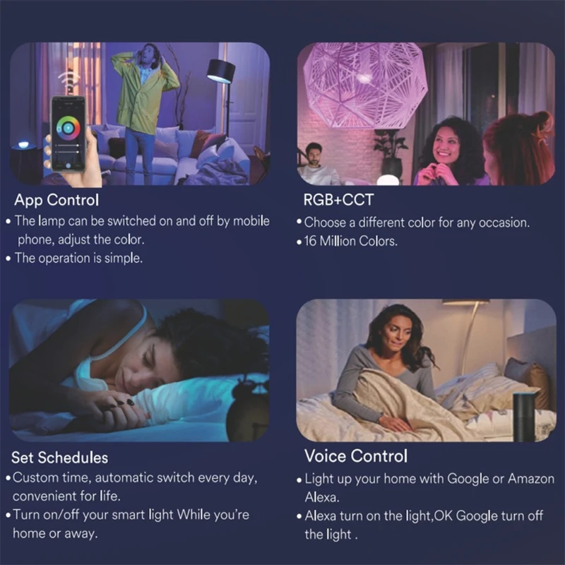 

GU10 5W Smart LED Light Bulbs WiFi App Control Music Sync RGB Color Changing Light Bulbs for Living Room Bedroom