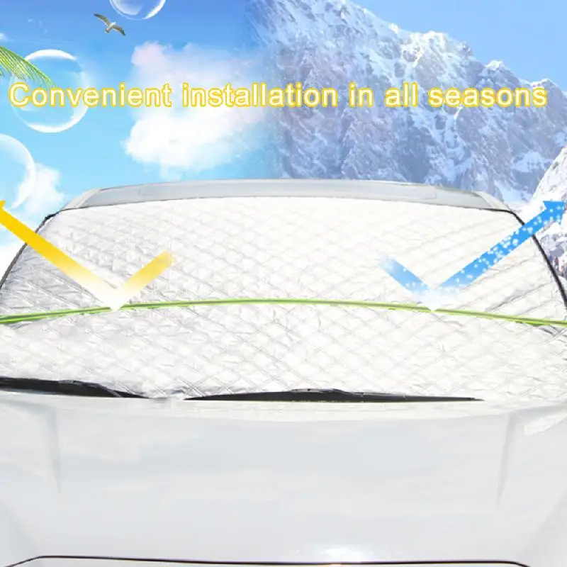 

63" x 100" Universal Car Windshield Mirror Reflective Bar Cover Sun Shade Protector Winter Snow Ice Rain Dust Frost Guard
