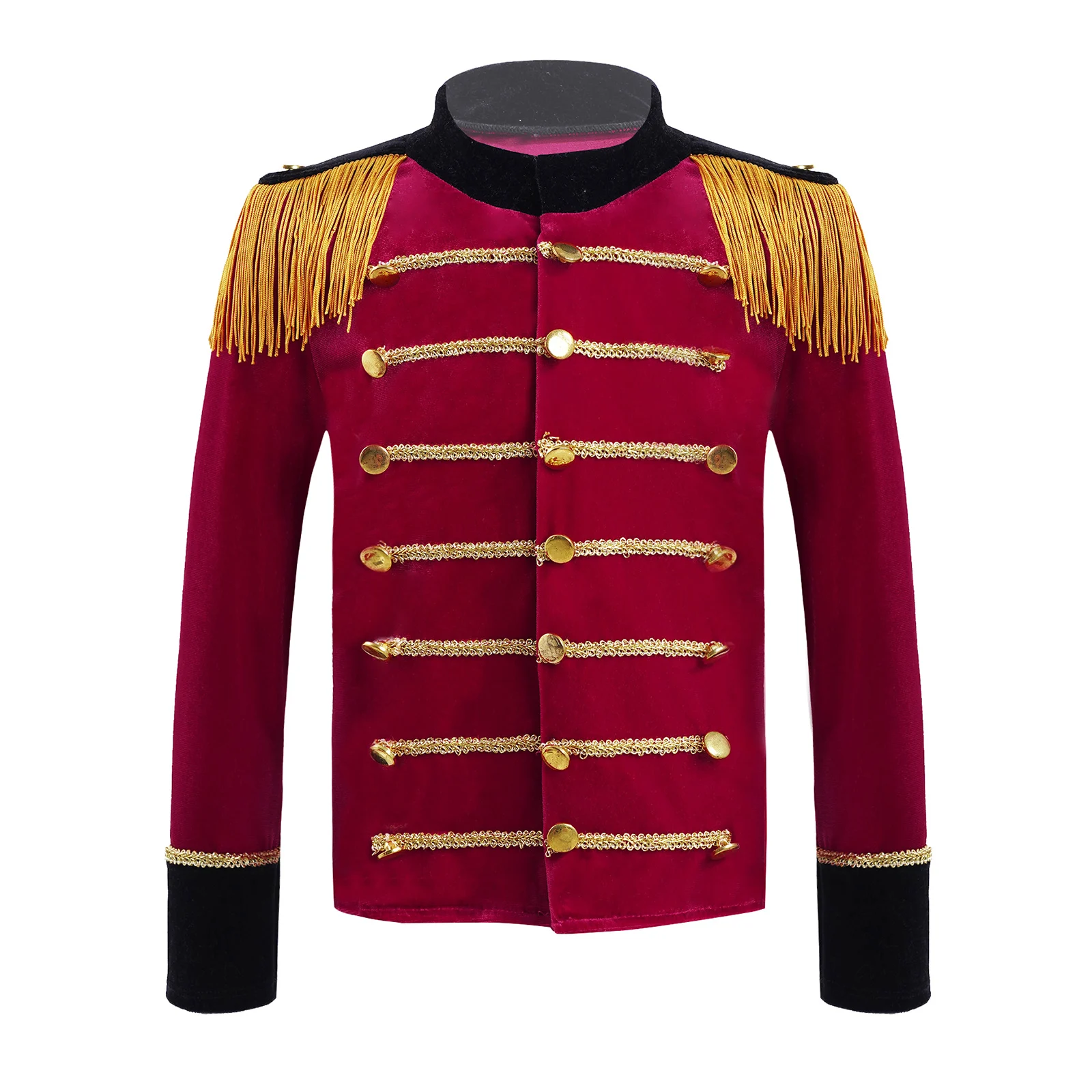 Kids Boys Circus Coat Ringmaster Costumes Deluxe Royal Guard Jacket Children Role Play Long Sleeves Tassels Drum Tops Tailcoat
