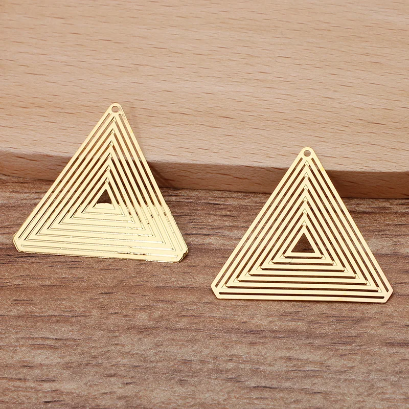 20 PCS 28.5mm Metal Brass Charms Filigree Triangle Pendant DIY Handmade Accessories For Jewelry Making | Украшения и аксессуары