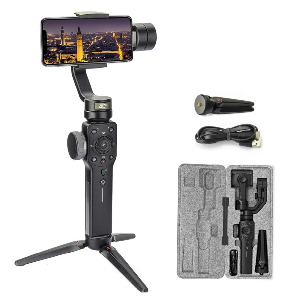 Мы можем отправить их от ЕС, Австралия, США,) Zhiyun Smooth 4 3-осевой ручной шарнирный стабилизатор для камеры для iPhone X, 8, 7 плюс samsung S8+ S8 S7 S6 S5, ручка
