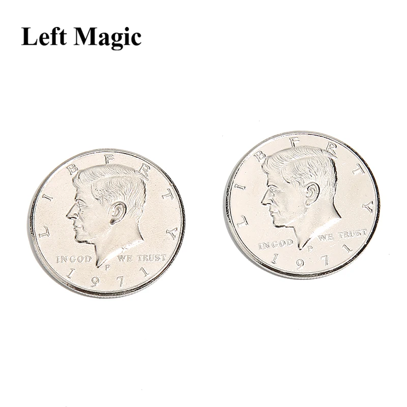1 шт. волшебная монета с двойным лицом половина доллара голова двух сторон