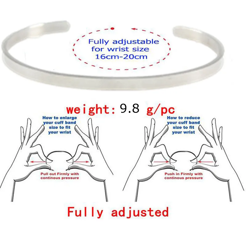 1 шт. 4 мм из нержавеющей стали c радужным барный браслет Выгравированный