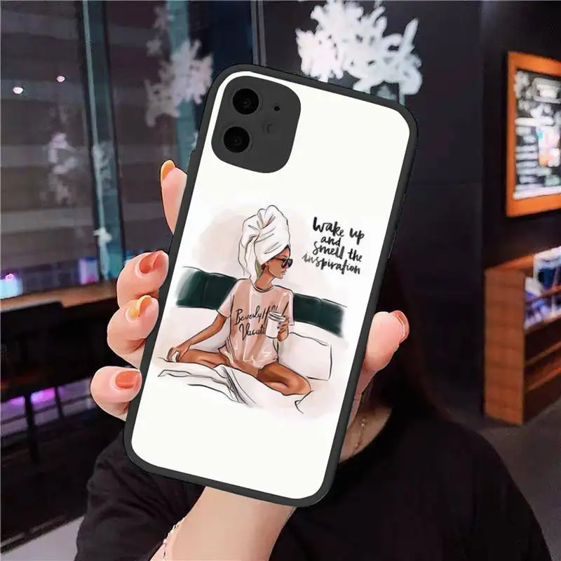 

Girl Boss Pink Women power Phone Case For iphone 12 11 8 7 plus mini x xs xr pro max matte transparent cover