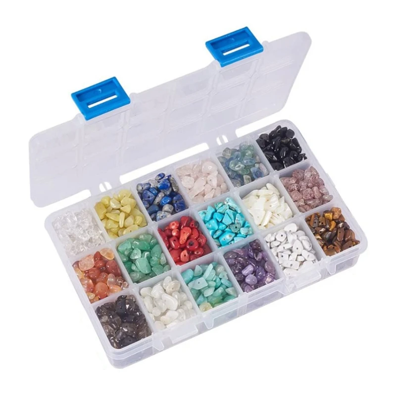 

18 Color Chips Beads Irregular Shaped Beads Tumbled Gemstone Chips Crystal Crushed Bead DIY Making Supplies Kits