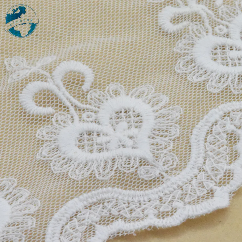 10 см Ширина хлопок вышивка кружева края французская Лента кружевная ткань гипюр