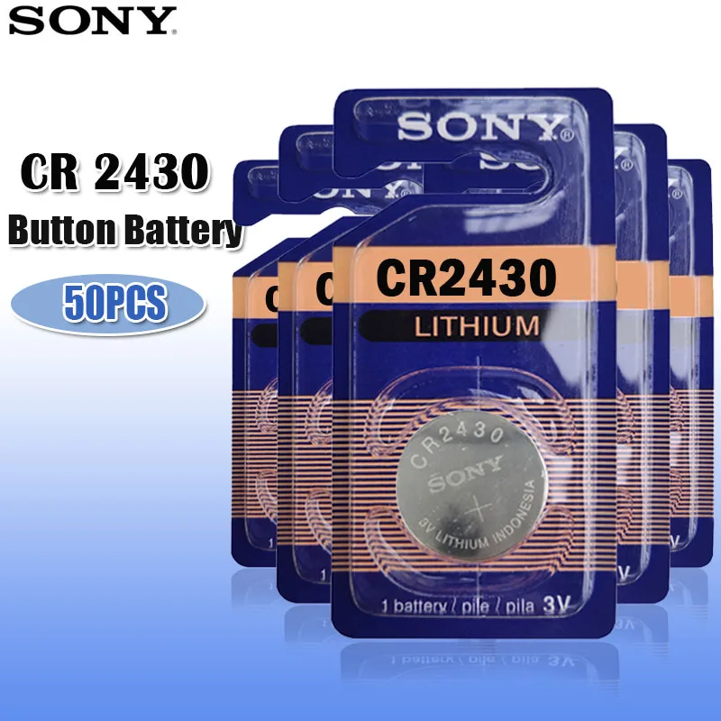 50 шт. оригинальный Sony CR2430 DL2430 CR 2430 3V литиевая батарея для умных часов наушников