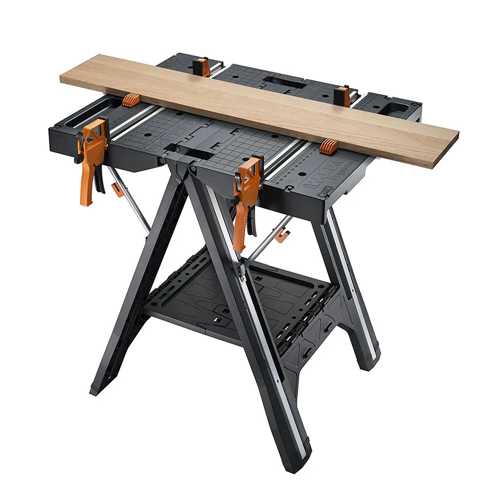 WORX WX051 многофункциональный Рабочий стол и Sawhorse с быстрыми зажимами и прищепками WX051