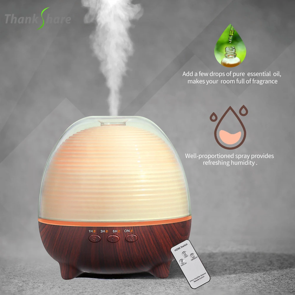 

THANKSHARE Aroma Diffuser Wood Grain Cool Mist Humidifier Ultrasonic Air Humidifier Fragrance Purifier Artwork Aroma Diffuser