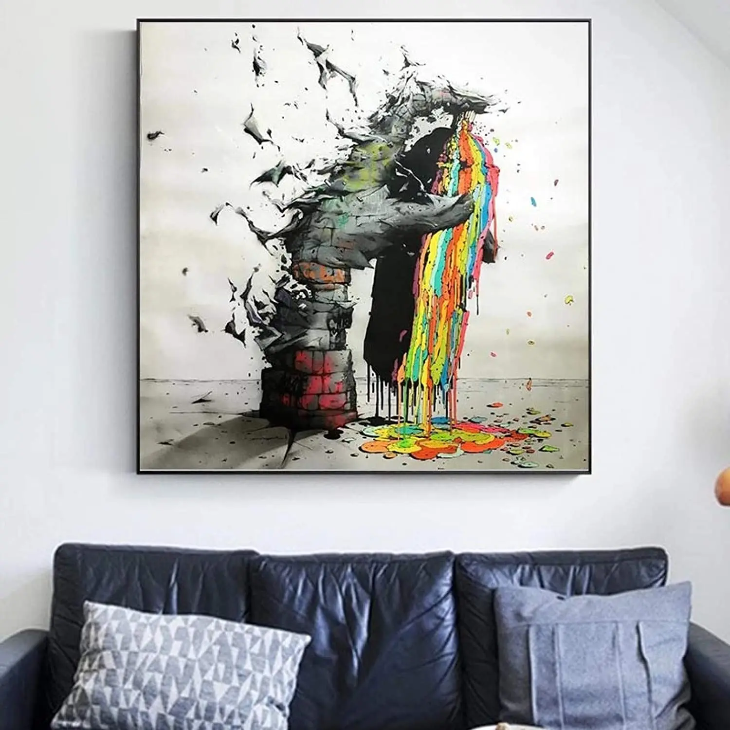 

Pigment in Hand Print Abstract Canvas Painting