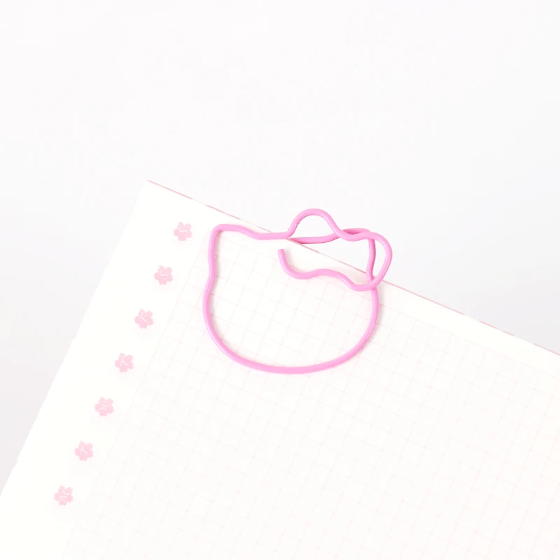 

Cartoon Pink Cat Modeling Paperclip Metal Bookmark Paper Clip Decorative Paper Clips Papeleria Office Accessories Paperclips