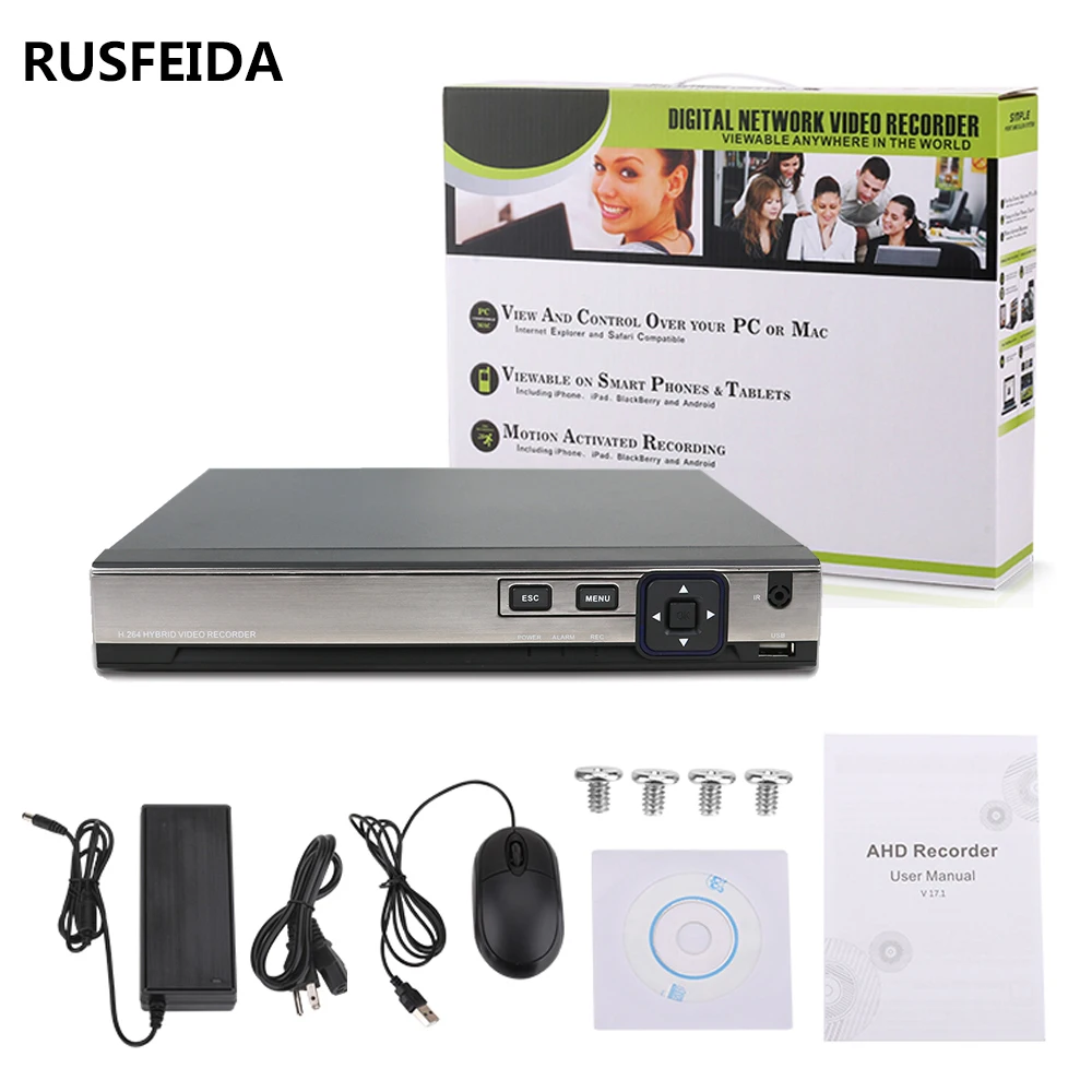 Цифровой видеорегистратор RUSFEIDA 4K 8 Мп каналов H.265 5 в 1 AHD DVR ONVIF XMeye HDMI система