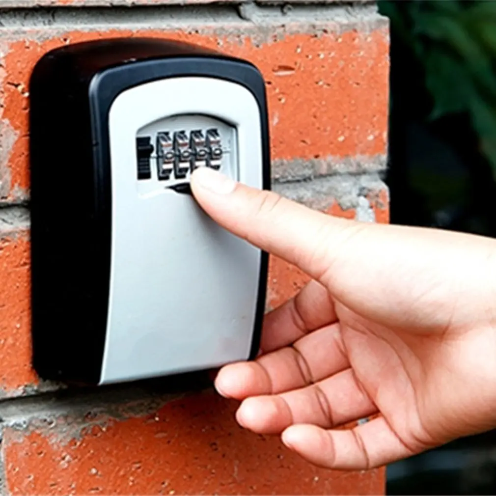 

Password Key Box Construction Site Cat Eye Weatherproof 4 Digit Combination Key Storage Lock Box Indoor Outdoo
