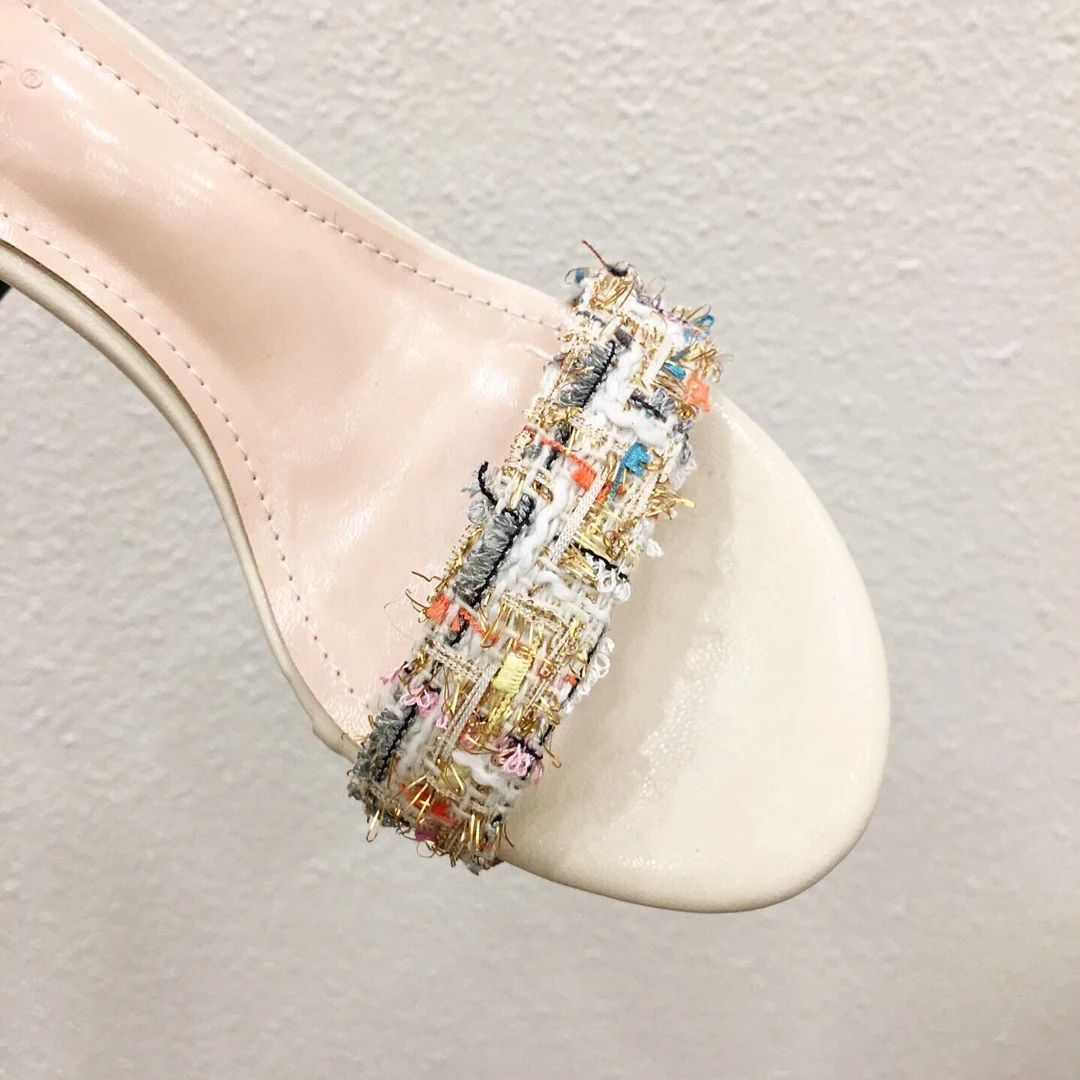 Обувь женские босоножки коллекция 2019 года Летние однотонные на высоком каблуке с