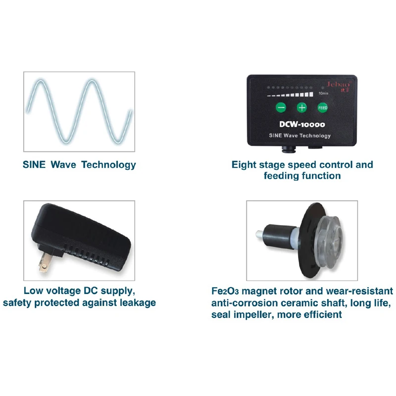 

Jebao SINE Pumps DCW Series Fish Tank Aquarium Pump