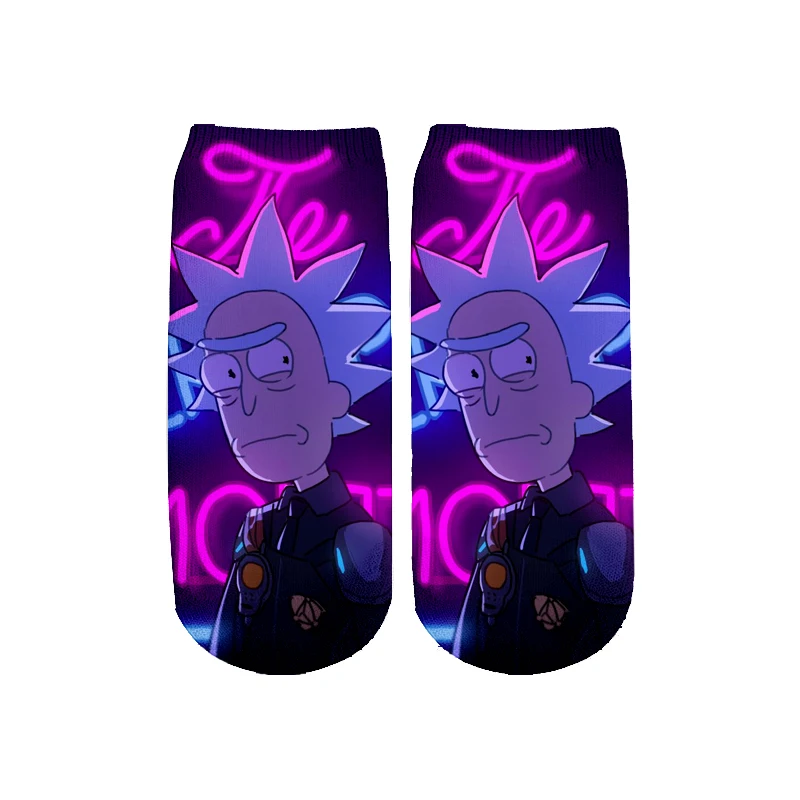 Новейшие Rick and Morty 3D печатных мультфильм милые короткие носки для мужчин женщин harajuku корейские носки RS-011 - Цвет: 28