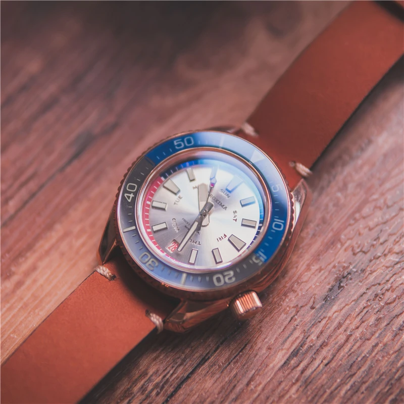 Proxima Sapphire Crystal Men Watches 2020 Luxury Brand Automatic CUSN8 Bronze White Dial Diver Wristwatch Mechanical Sport Clock | Наручные