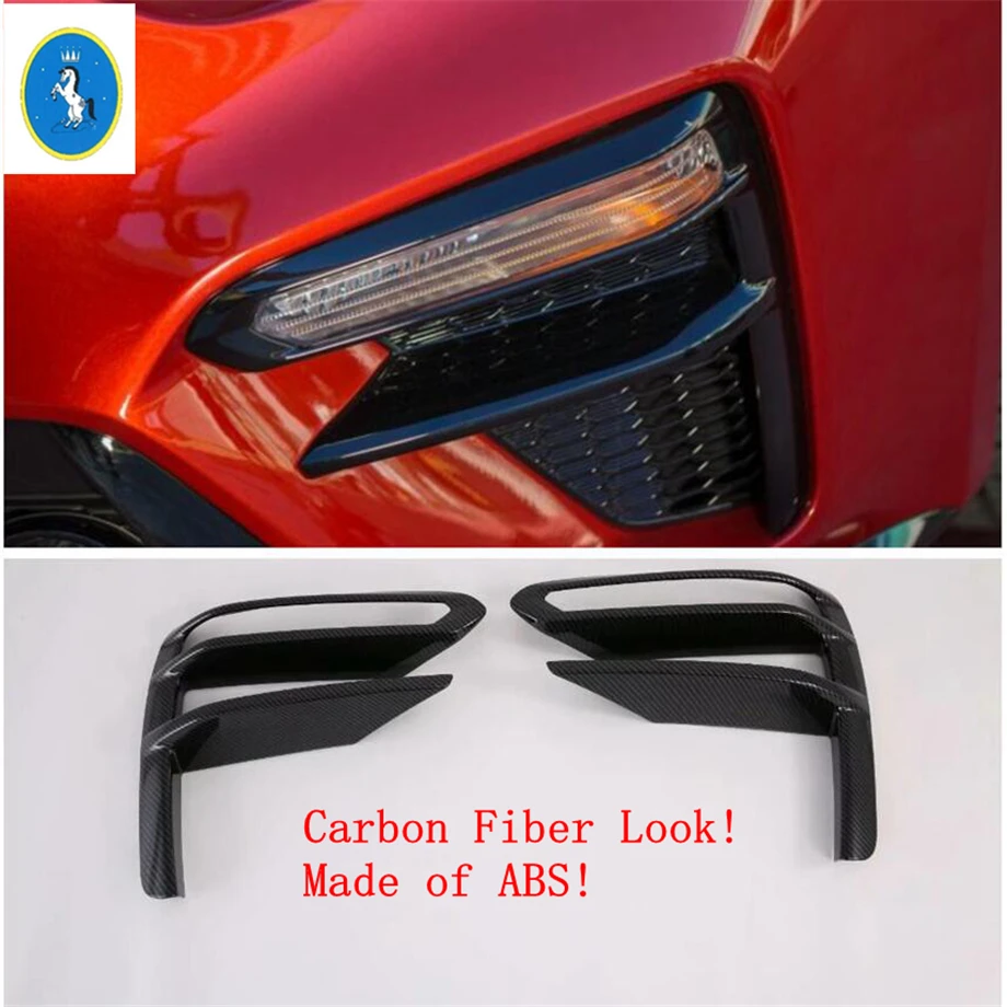 

Auto Accessory Front Head Fog Lights Lamps Frame Cover Trim Fit For Kia Forte / Cerato / K3 2019 2020 2021 Carbon Fiber ABS