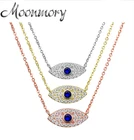 Moonmory 925 стерлингового серебра с клипсами Дурной глаз кулон ожерелье для женщин 2021 Циркон модное колье Pour Femme, ювелирное изделие, подарок на Рождество