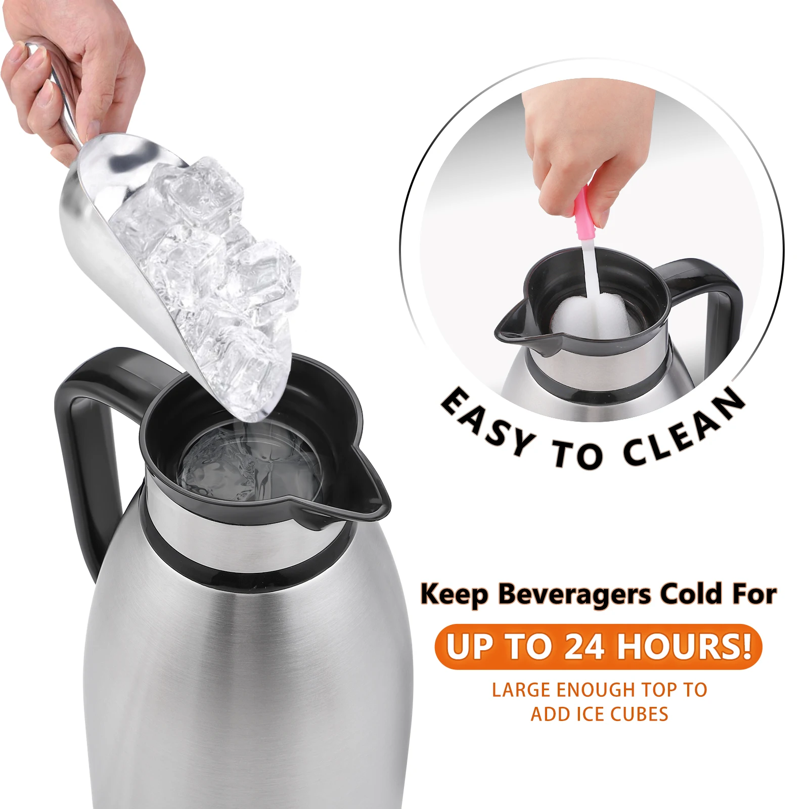 термос для чая Термос из нержавеющей стали 304 вместительный с колбой закипания