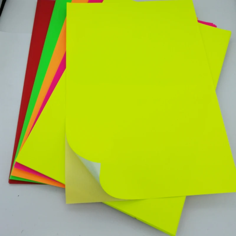Смешанные 5 флуоресцентных цветов самоклеящаяся бумага а4 для лазерного