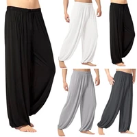 yoga pants mens casual solid color baggy trousers belly dance yoga harem pants slacks sweatpants trendy loose dance clothing
