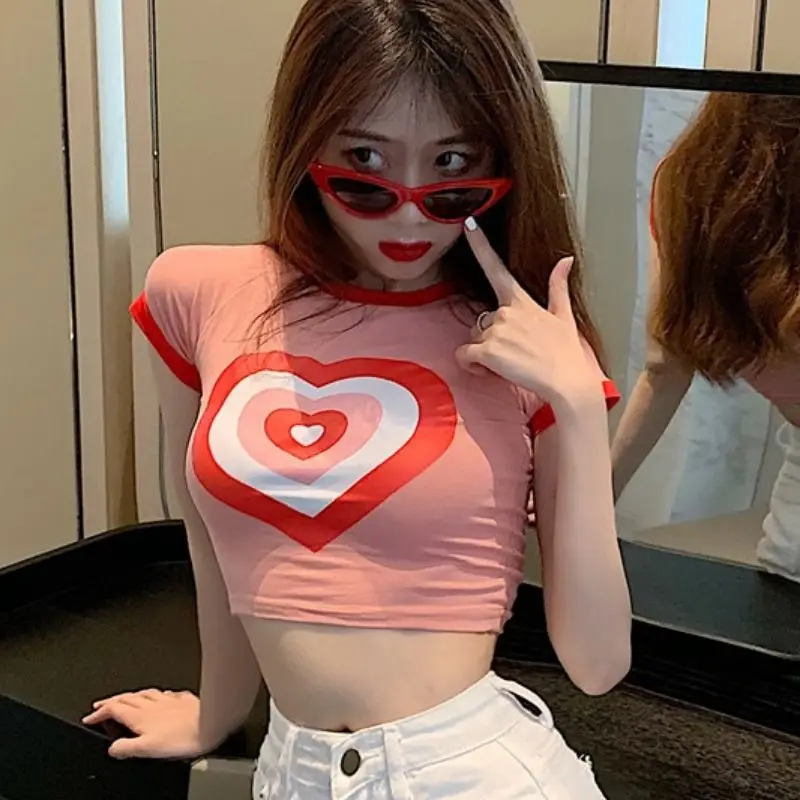 Летний женский сетчатый красный топик тонкий универсальный укороченный топ с