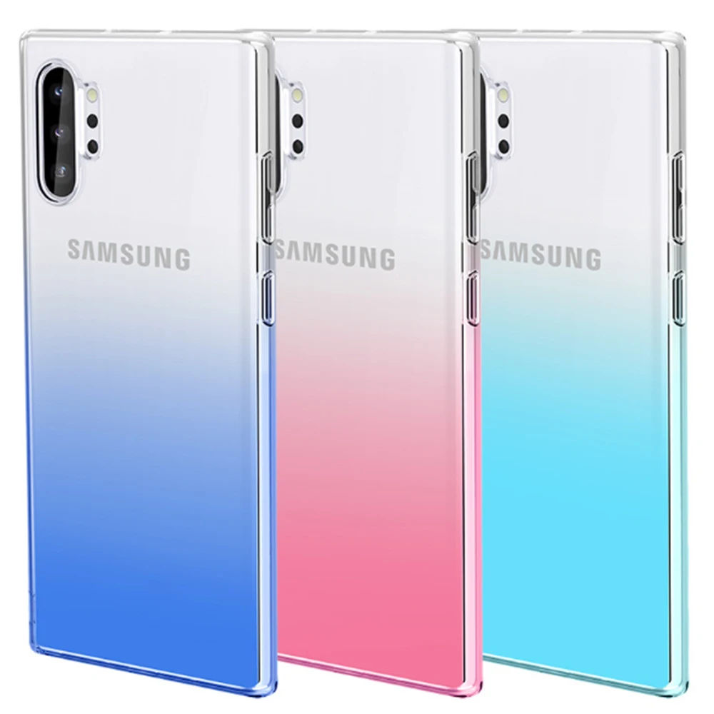 Роскошный тонкий прозрачный цветной чехол для телефона Samsung Note 8 9 10 Note10plus M10 20 30