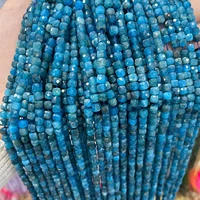 natural stone beads aaaaa faceted blue apatite cube gemstone spacer beads 4 5mm for bracelet necklace jewelry making
