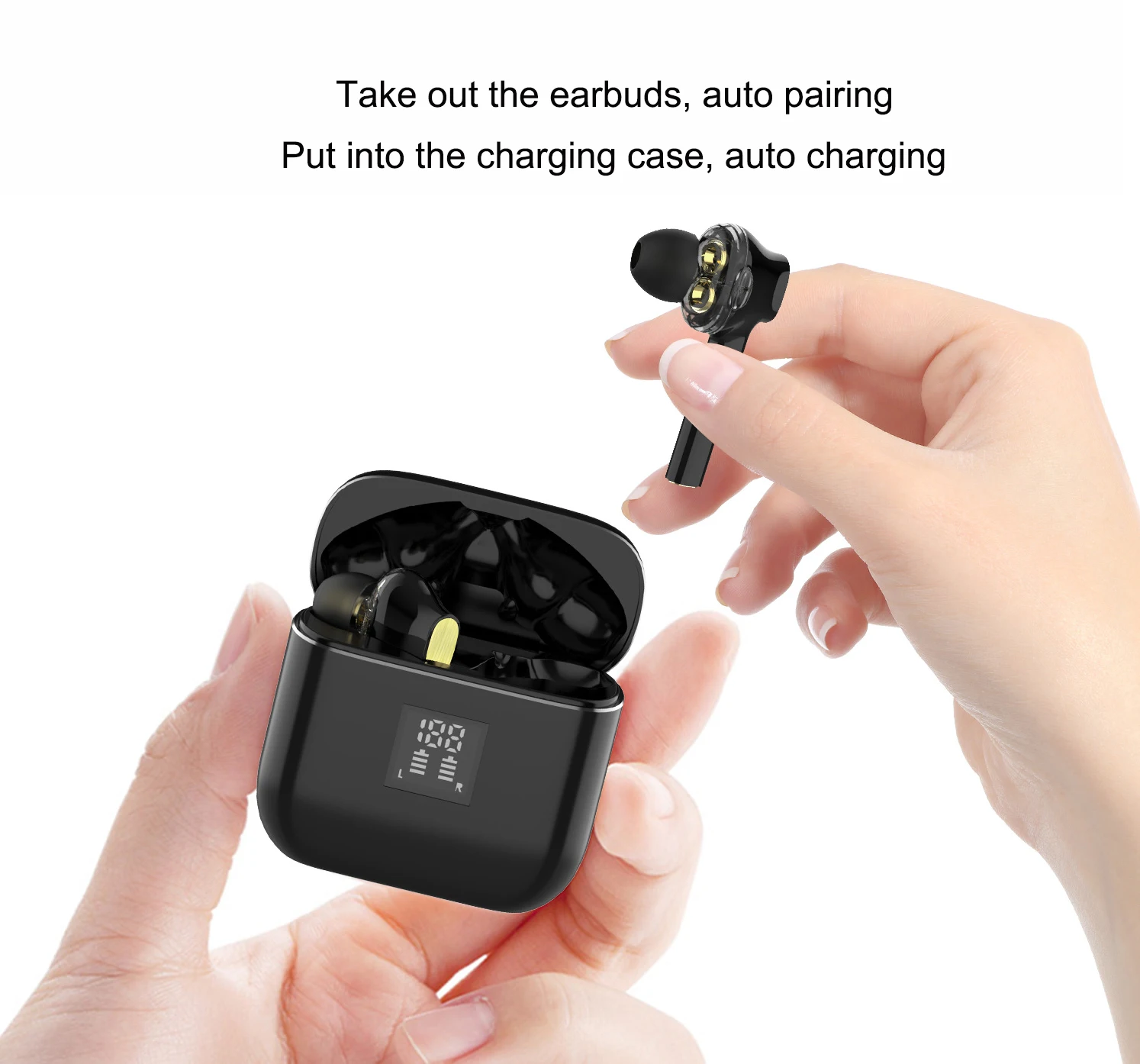 Беспроводные стереонаушники TWS с двойным приводом bluetooth гарнитура бас наушники