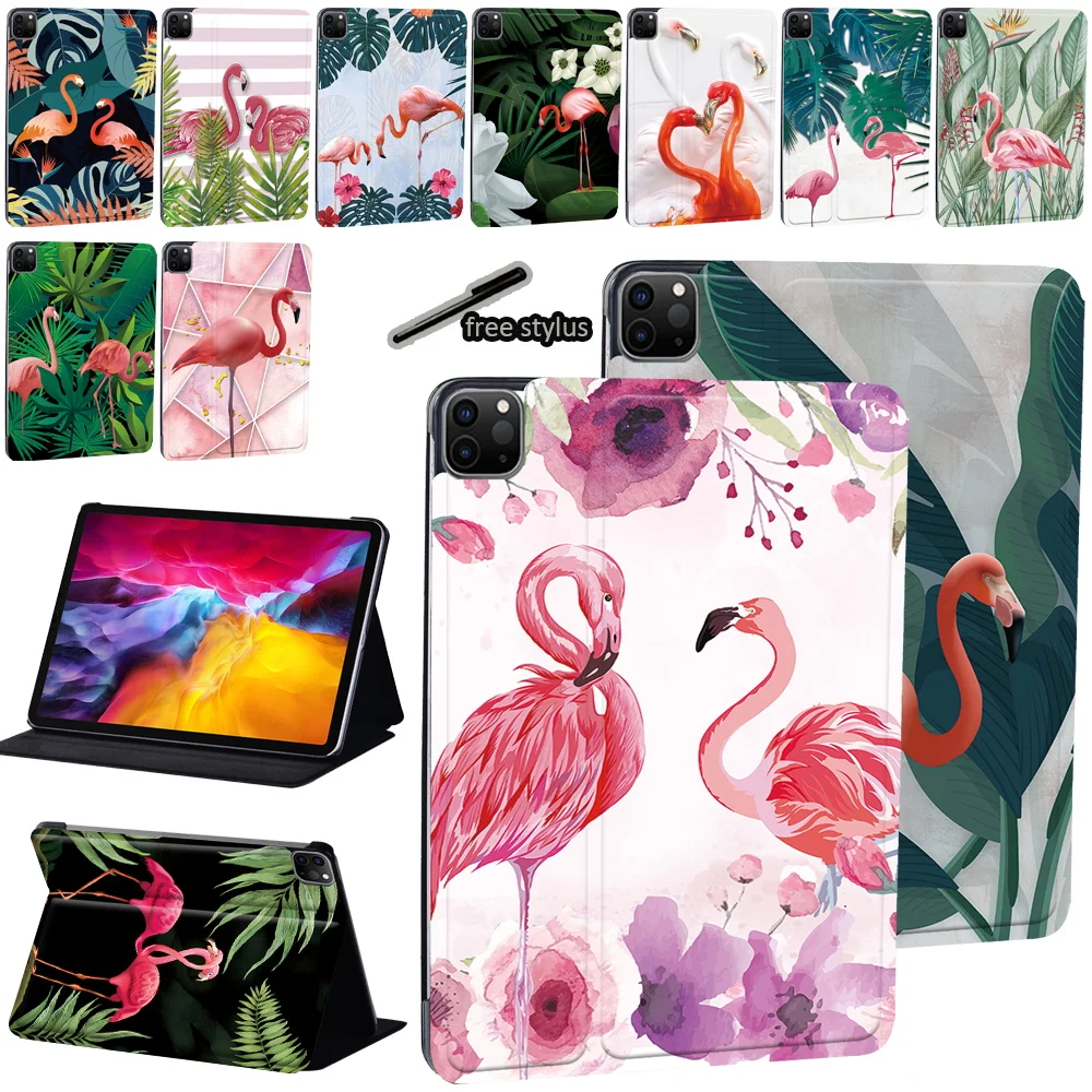 

For Apple IPad Pro 9.7 Inch/Pro 2nd Gen 10.5 Inch/Pro 11 Inch 2018/2020 PU Leather Flamingo Print Pattern Stand Cover Case