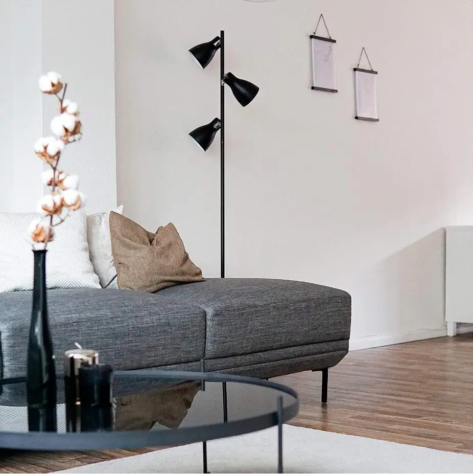 modern led iron loft floor lamp tripod light free standing lamps stand | Освещение