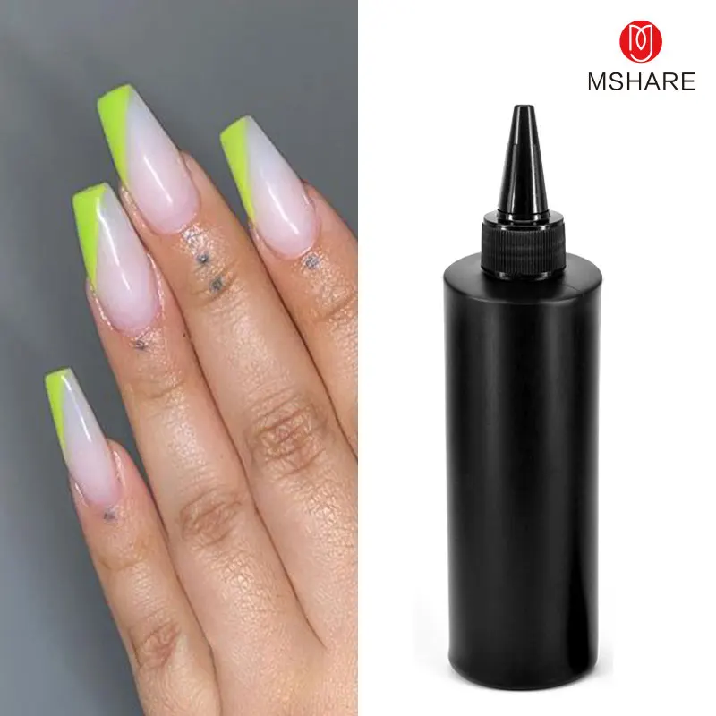 

MSHARE Light Milky White Builder Nail Extension Gel Self Leveling UV Nails Running Liquid Fingers Building 250g 250ml