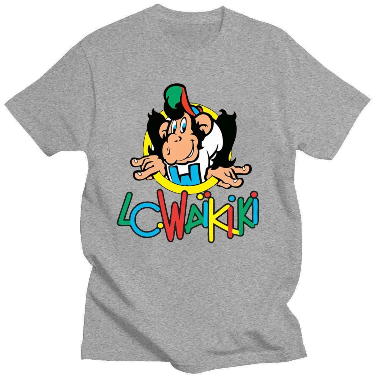 

2021 New LC Waikiki Monkey Pattern 100% Cotton T-Shirt Unisex Summer Short-Sleeved Daily Casual T-Shirt Interesting And Cute Top