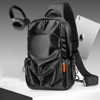 new multifunction chest bag shoulder messenger bag with headphone hole waterproof oxford travel retro zipper crossbody bag