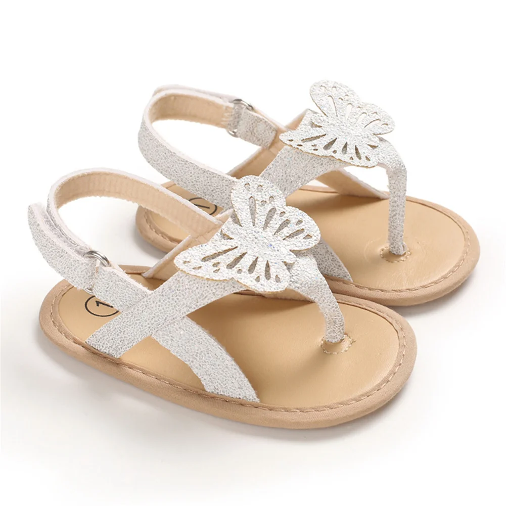 

Children'S Beach Shoes Summer New Girls Beaded Sandals Children'S Baby Bow Slip Soft Bottom Princess Sandals Flip-Flops 2021 New