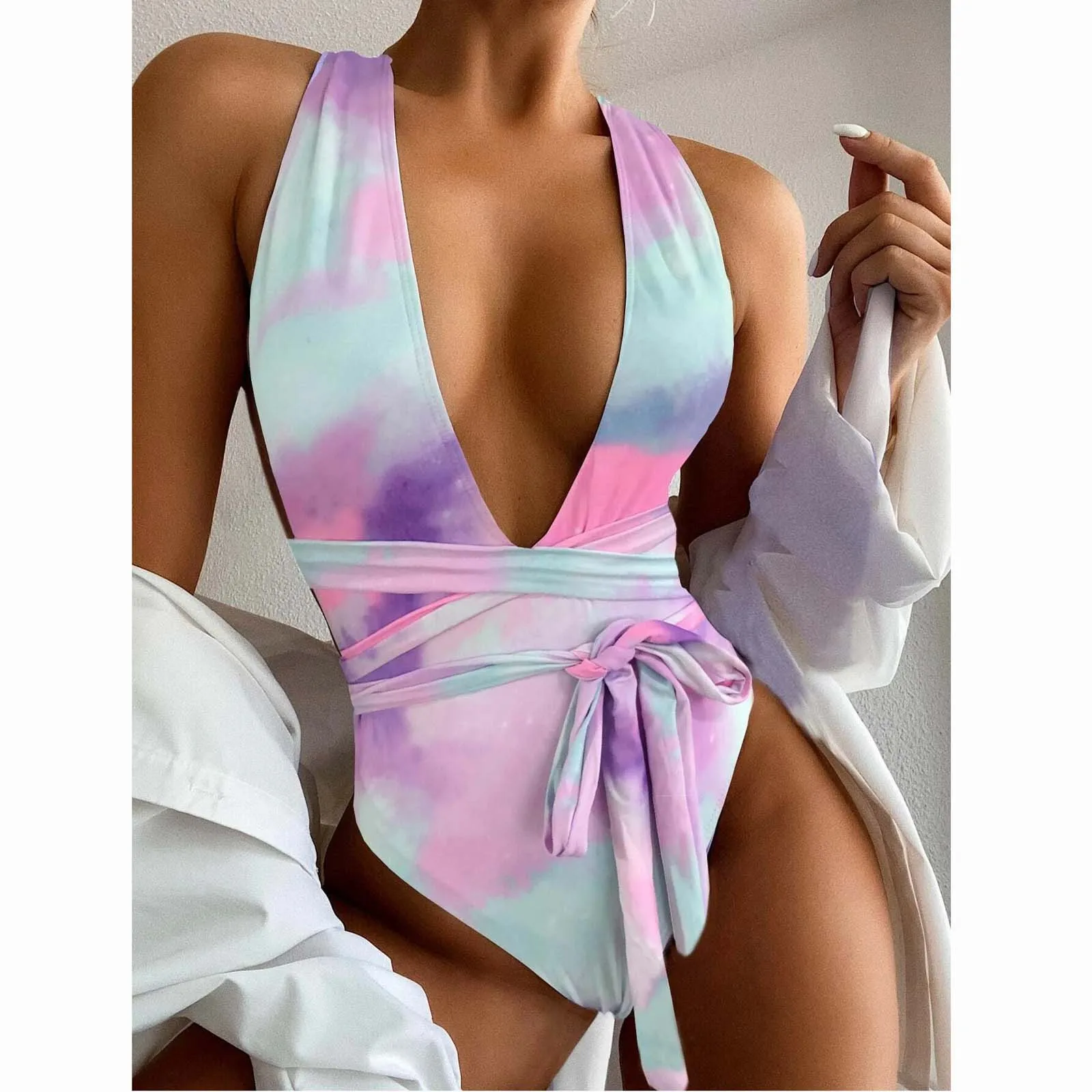 

Купальник женский с эффектом пуш-ап, летний купальник, женское слитное бикини, сексуальный лаконичный купальник, 1 шт., новинка 2021