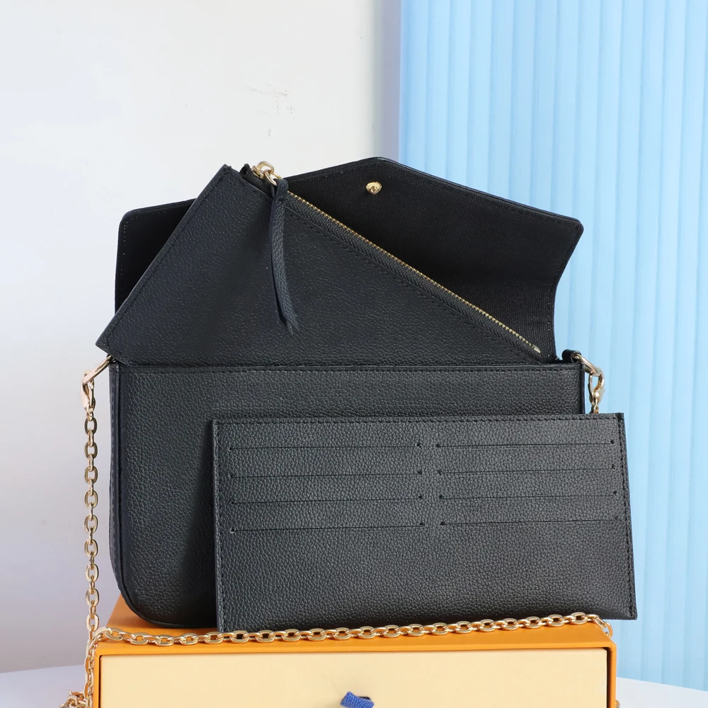 

Высококачественная дизайнерская сумка-мессенджер из 100% натуральной кожи для женщин, классические сумки из трех частей на цепочке через пле...