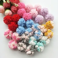100pcslot 2 5cm mesh fabric flower ball for children hair clip accessories artificial fabric flowers for garment accessoires