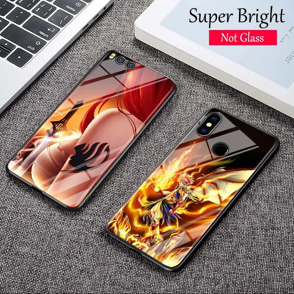 Черный чехол с аниме Фея хвост для Xiaomi Mi A1 A2 5X 6X 6 8 9 9SE CC9 F1 9T 9tpro Play суперъяркий