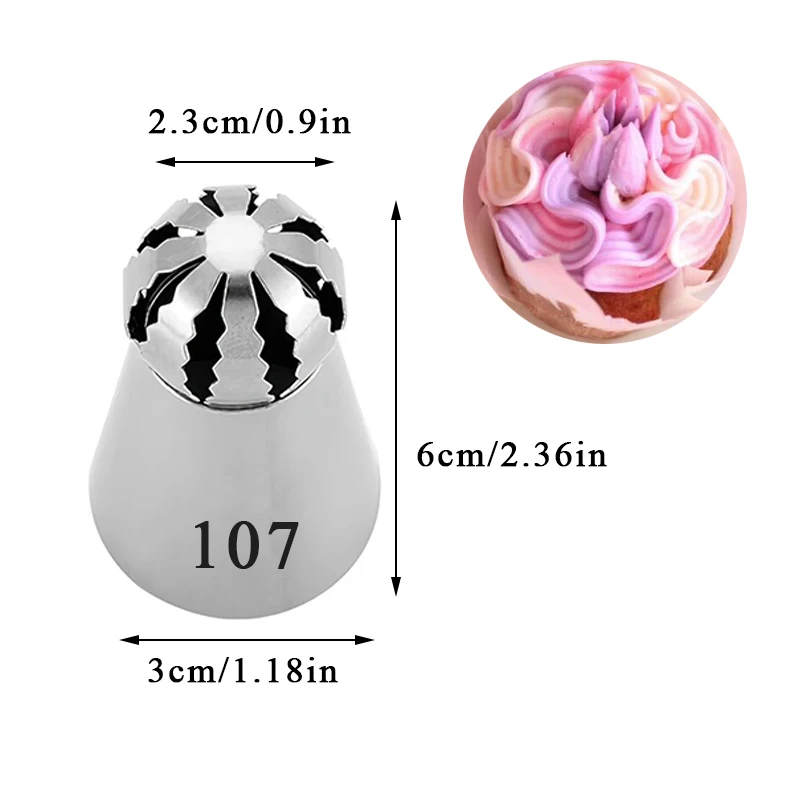 

8PCS Cupcake Stainless Steel Sphere Ball Shape Icing Piping Nozzles Pastry Cream Tips Flower Torch Pastry Tube Decoration Tools