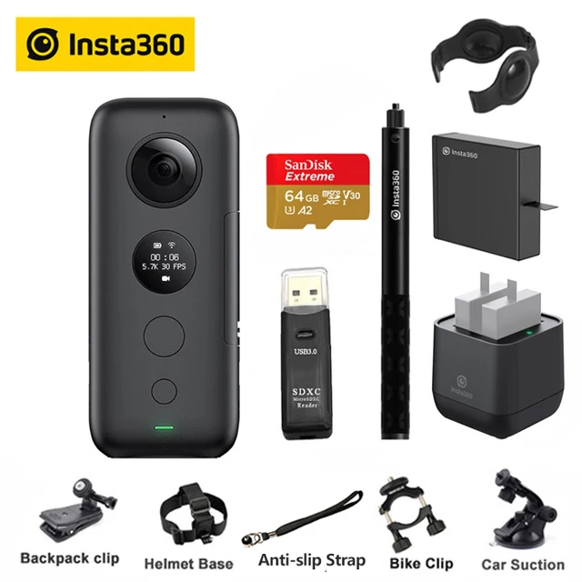 Insta360 One X Экшн-камера VR 360 панорамная видеокамера 5,7 K ONE X gps умный пульт дистанционного управления чехол - Цвет: Bundle 3