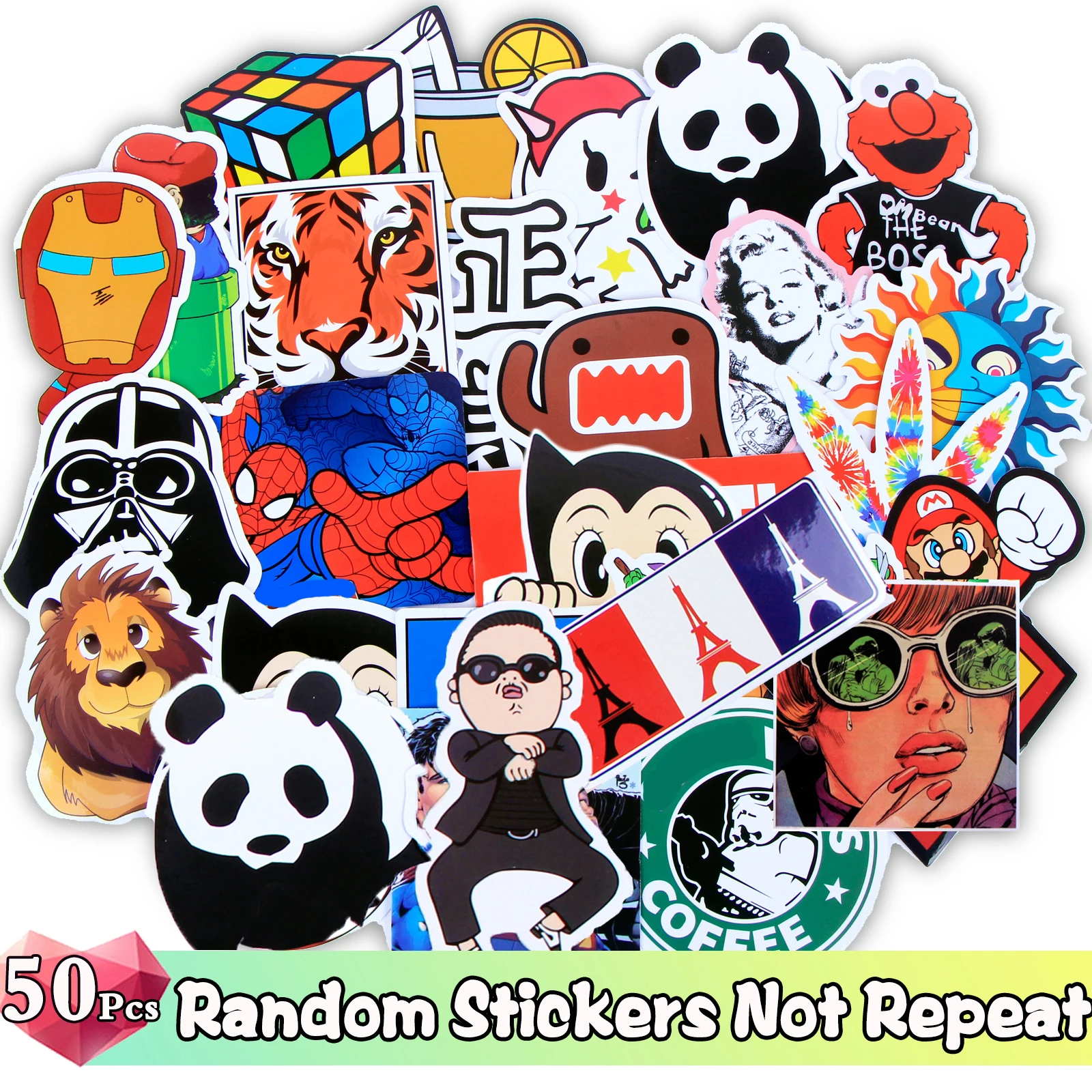 Случайные 50 шт./лот наклейки не повторять мультфильм смешной JDM стикер для